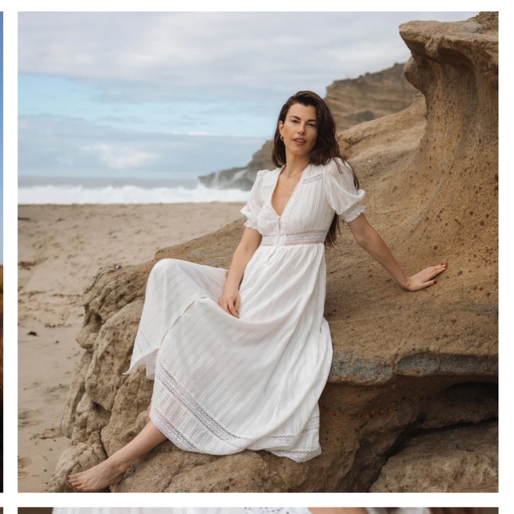Mon Coco White Cotton Lace Maxi